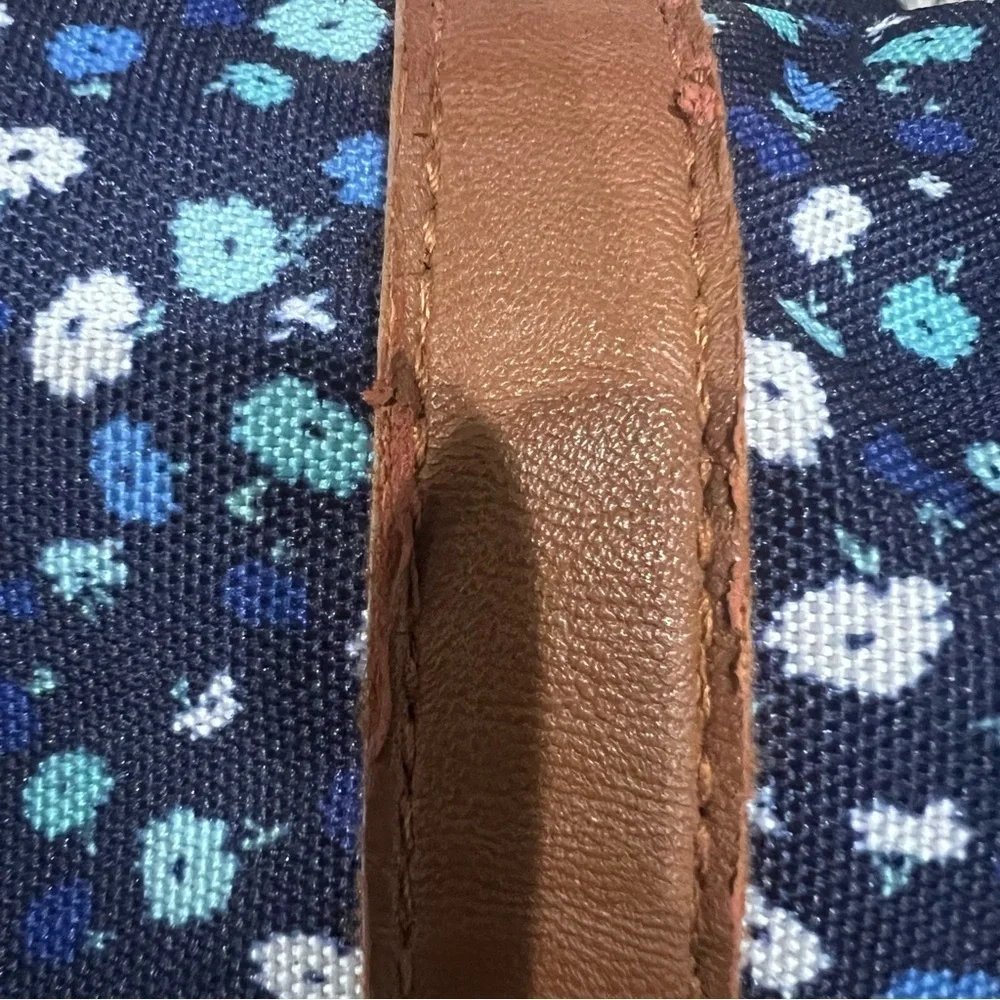Herschel Supply Company Blue Brown Floral Canvas Flap Magnetic Closure Backpack